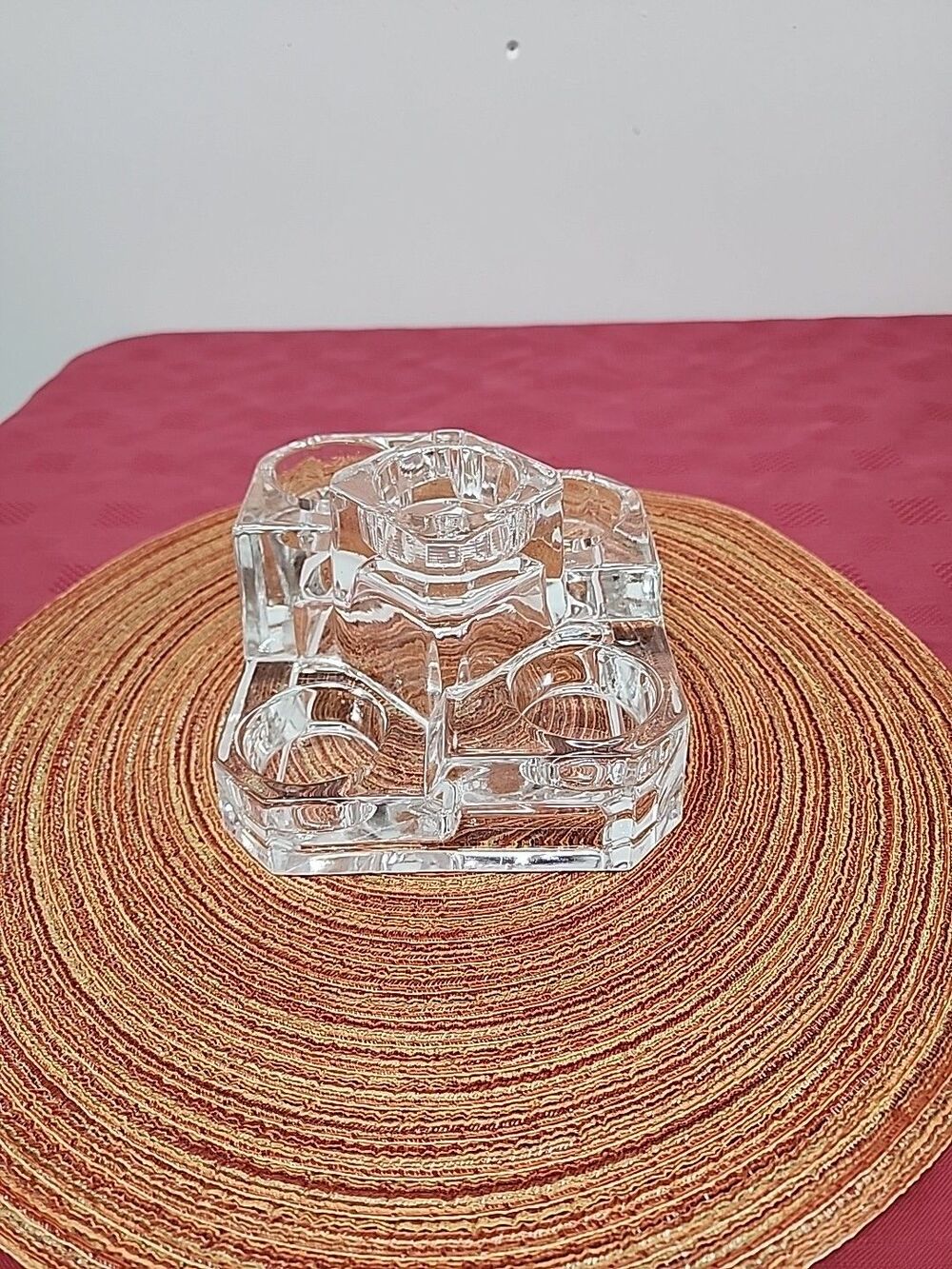 PartyLite Crystal Castle P7170 Tea Light/Votive Holder Lead Crystal Retired EUC